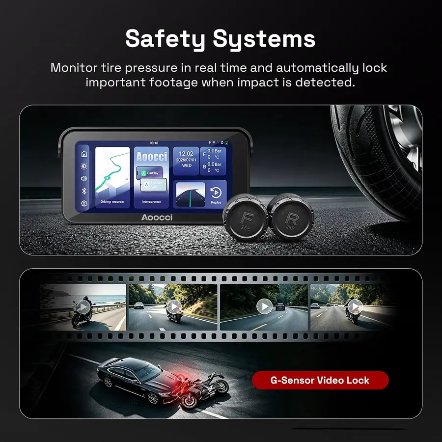 Aoocci C6 Pro Motorcycle Dash Cam view 5